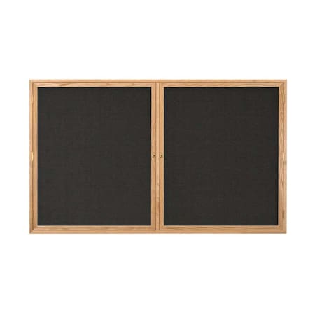 United Visual Products Double Door Indoor Enclosed Easy Tack Bo UV331EZ-MARBLE-GOLD